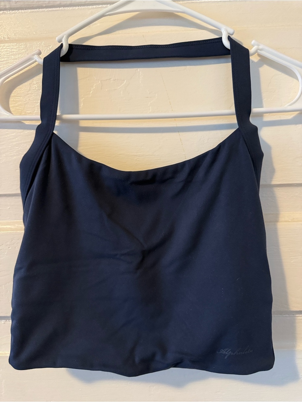 ALPHALETE Navy Halter Tank Top